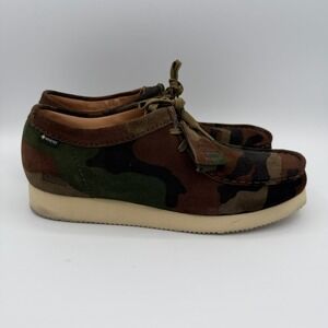 Clarks Originals Wallabee GTX Supreme Green Camouflage Suede Shoes Size 9M‎